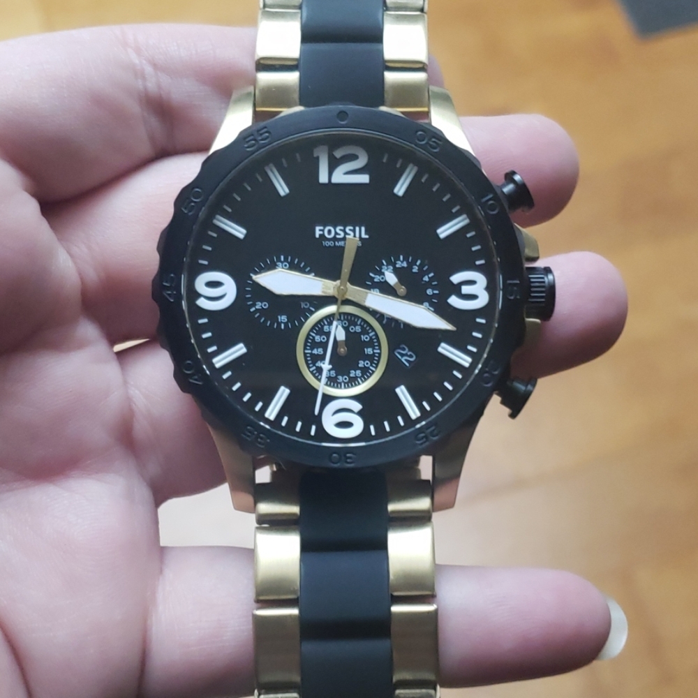 COPY - Rare Gold stainless steel Fossil mens watc…